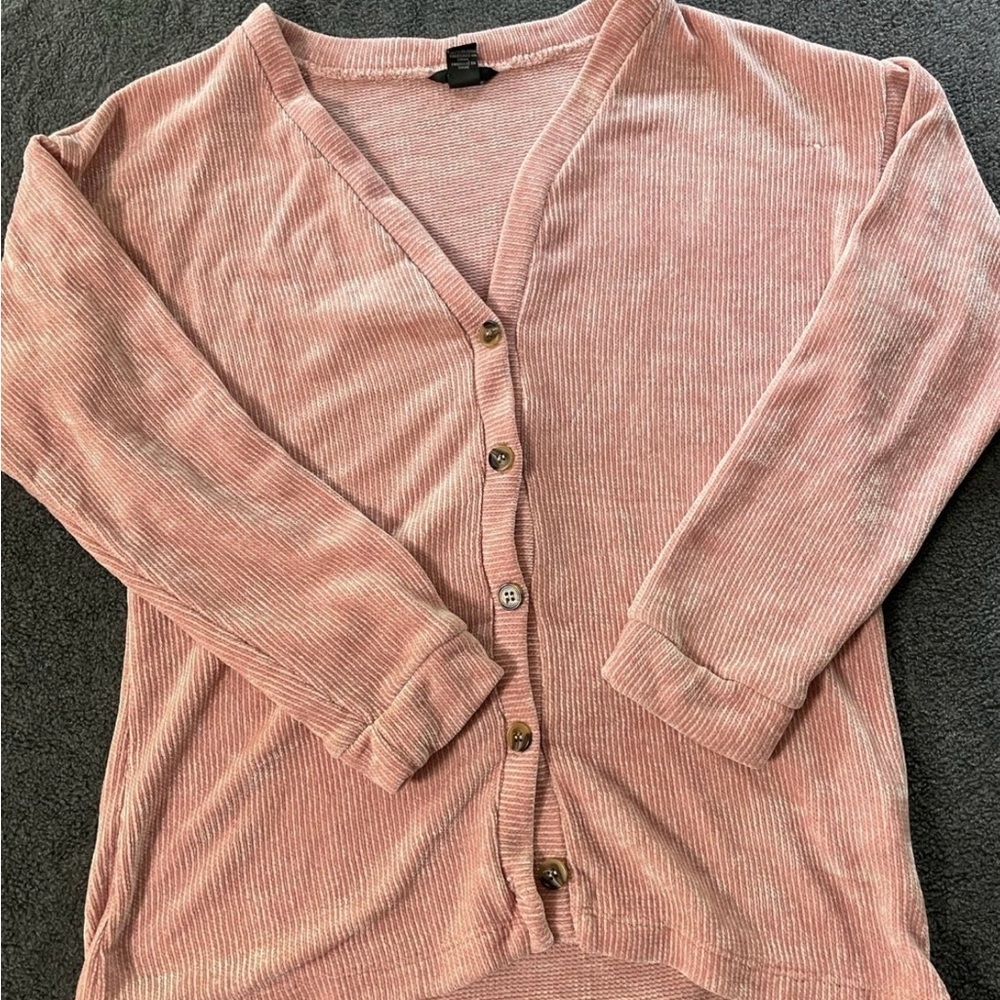Forever 21 Pink Velour Cardigan Girls 13/14